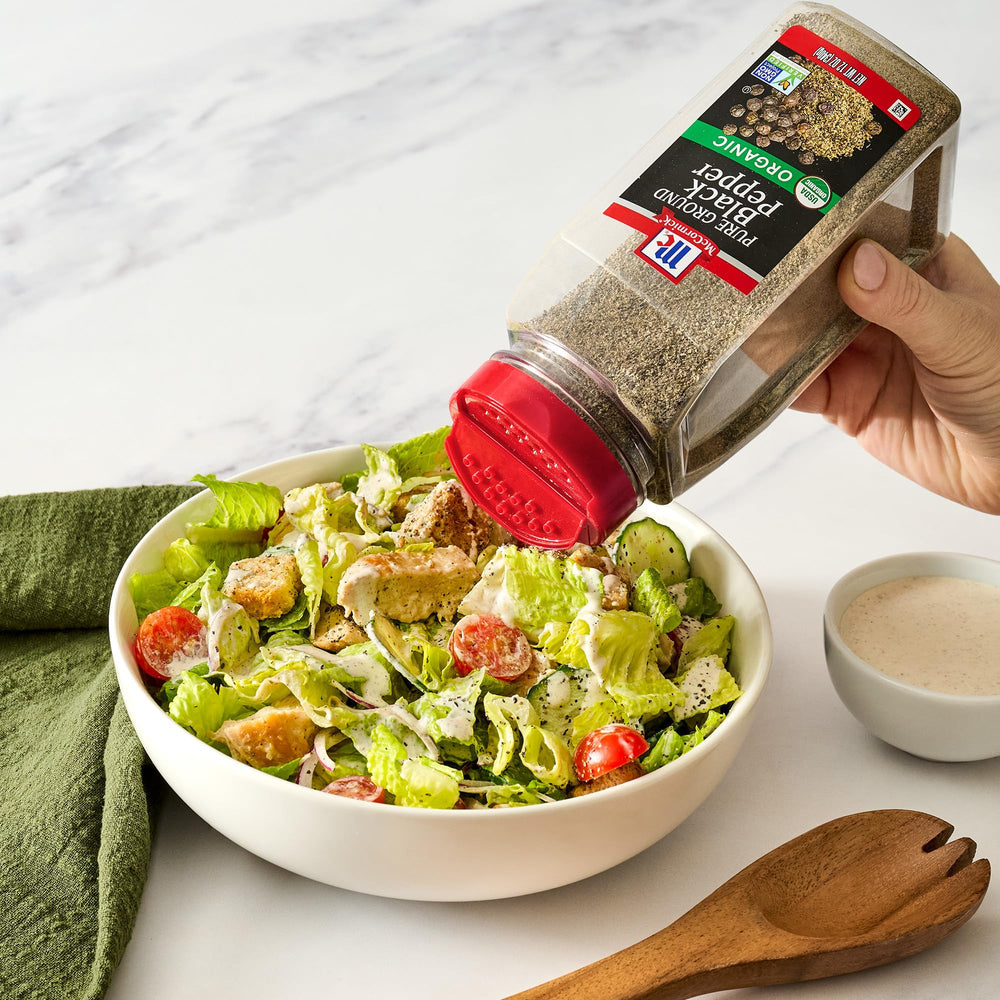 Baking batter with McCormick Organic Black Pepper adds subtle warmth.