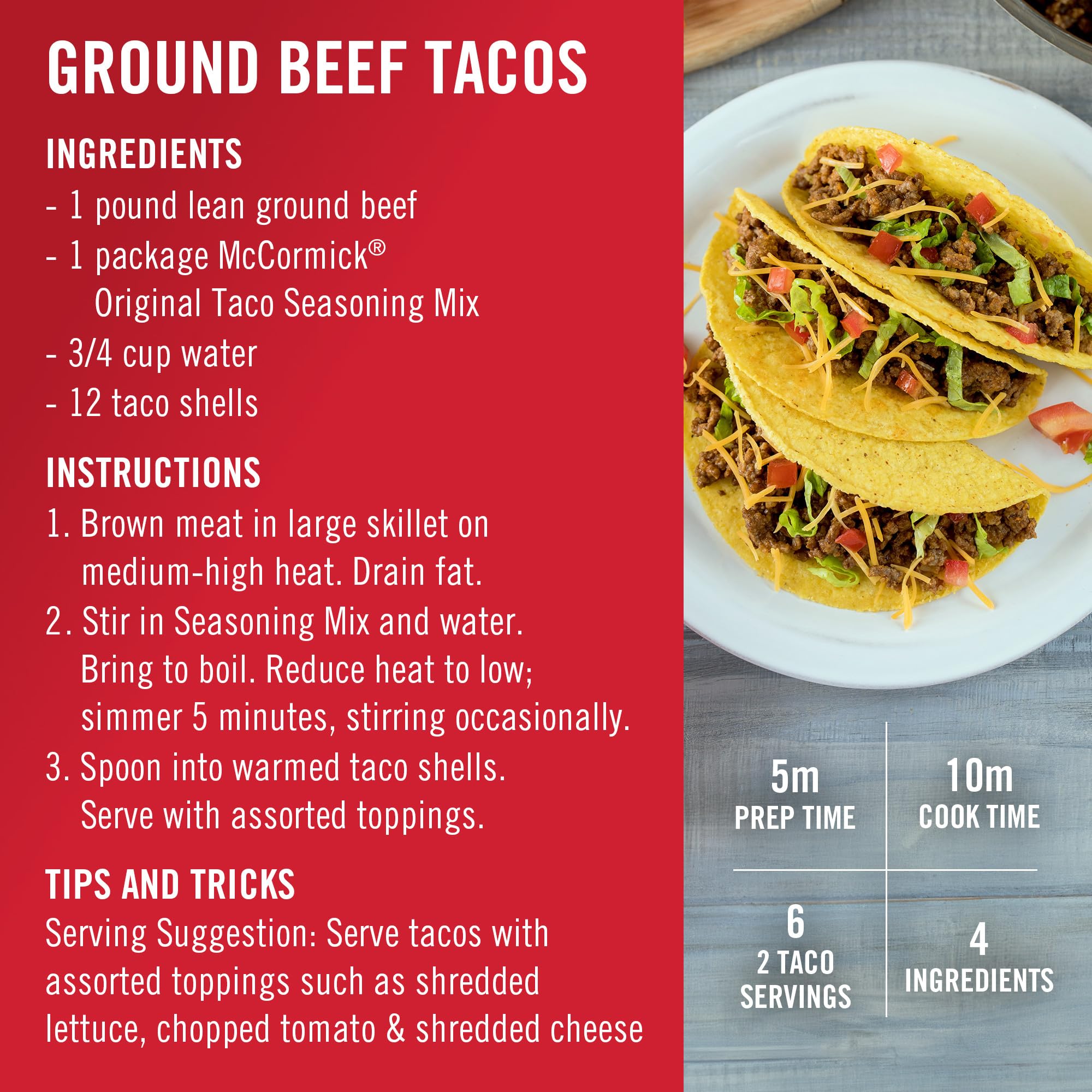 McCormick Original Taco Seasoning Mix ingredients close-up highlighting spices