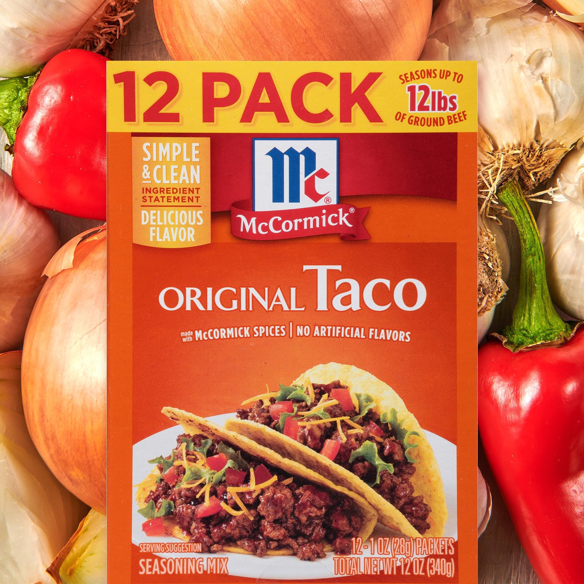McCormick Original Taco Seasoning Mix kitchen scene ready for cooking