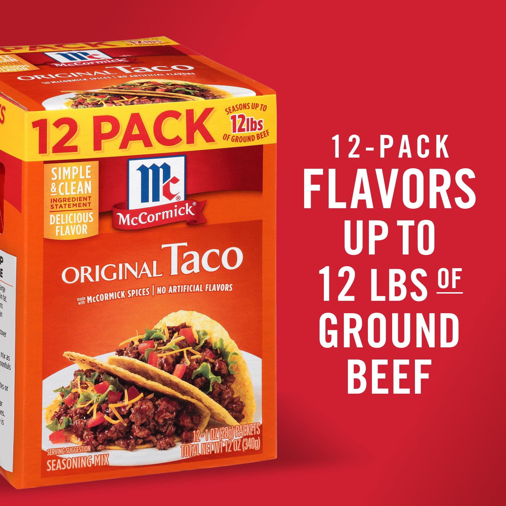 McCormick Original Taco Seasoning Mix pour spoon close-up for easy seasoning
