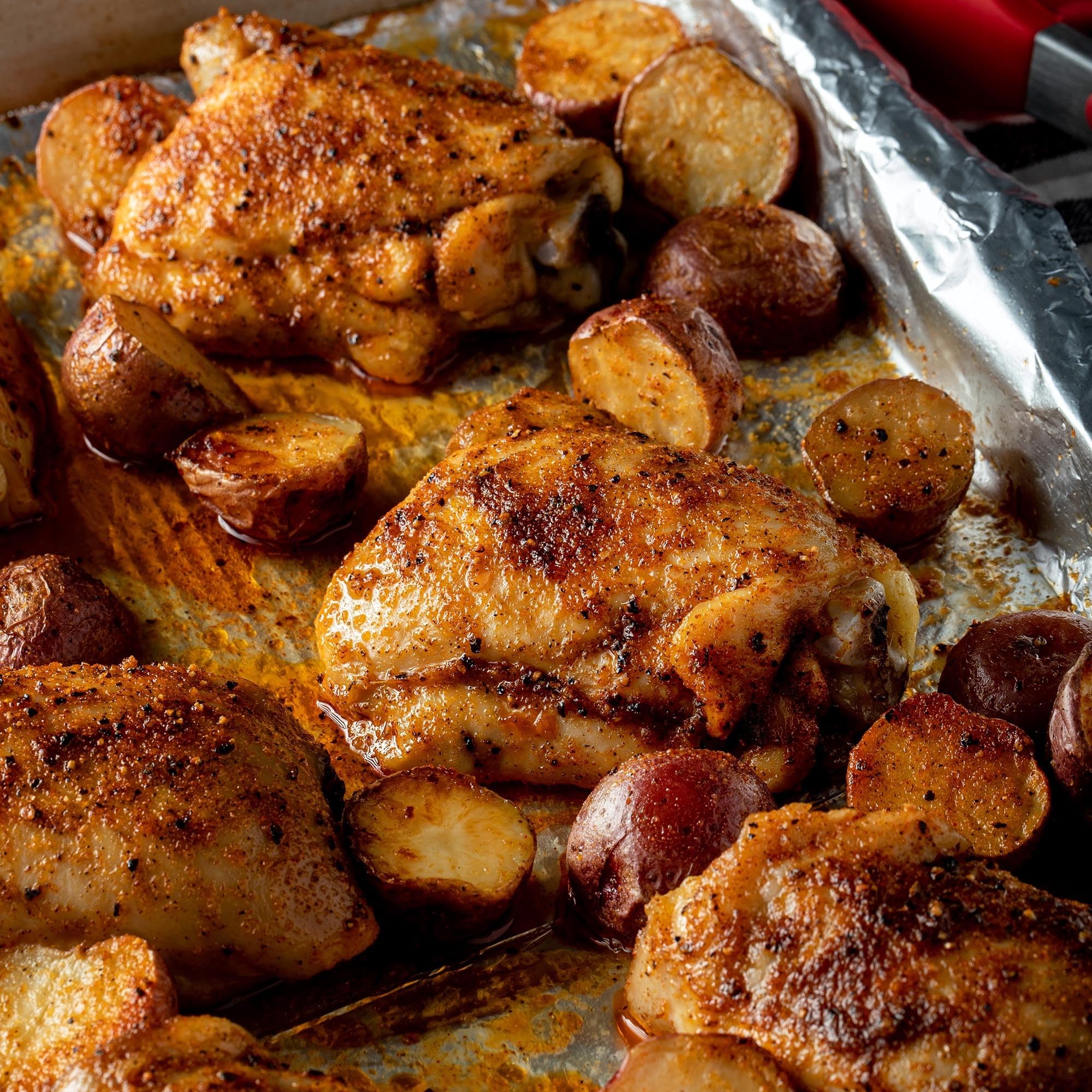 McCormick Perfect Pinch Rotisserie Chicken Seasoning on pork dish for added depth