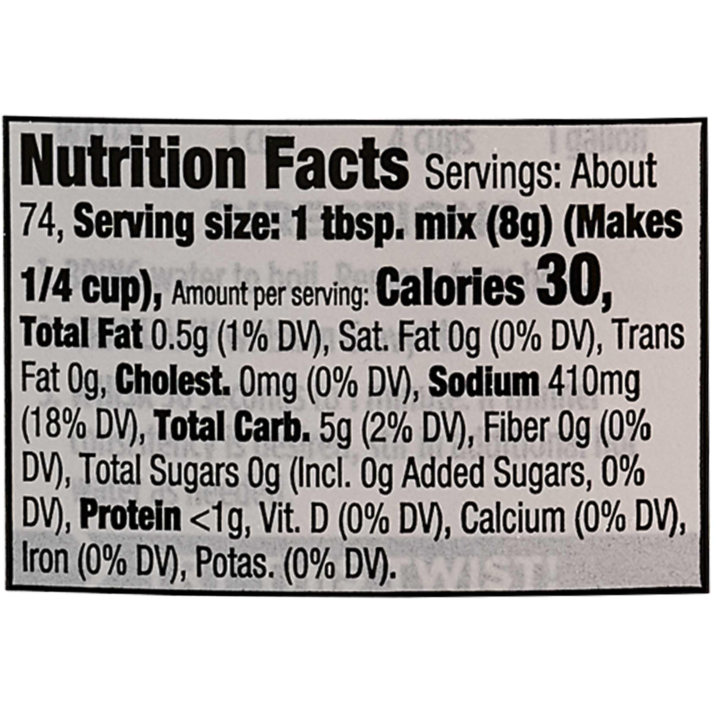 McCormick Premium Brown Gravy Mix water measure shows quick prep with simple ingredients