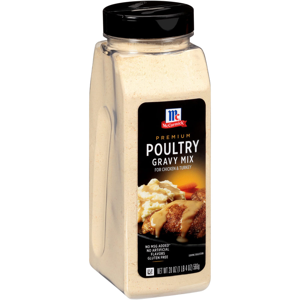 McCormick Premium Poultry Gravy Mix packet ready for quick, flavorful gravy in minutes.