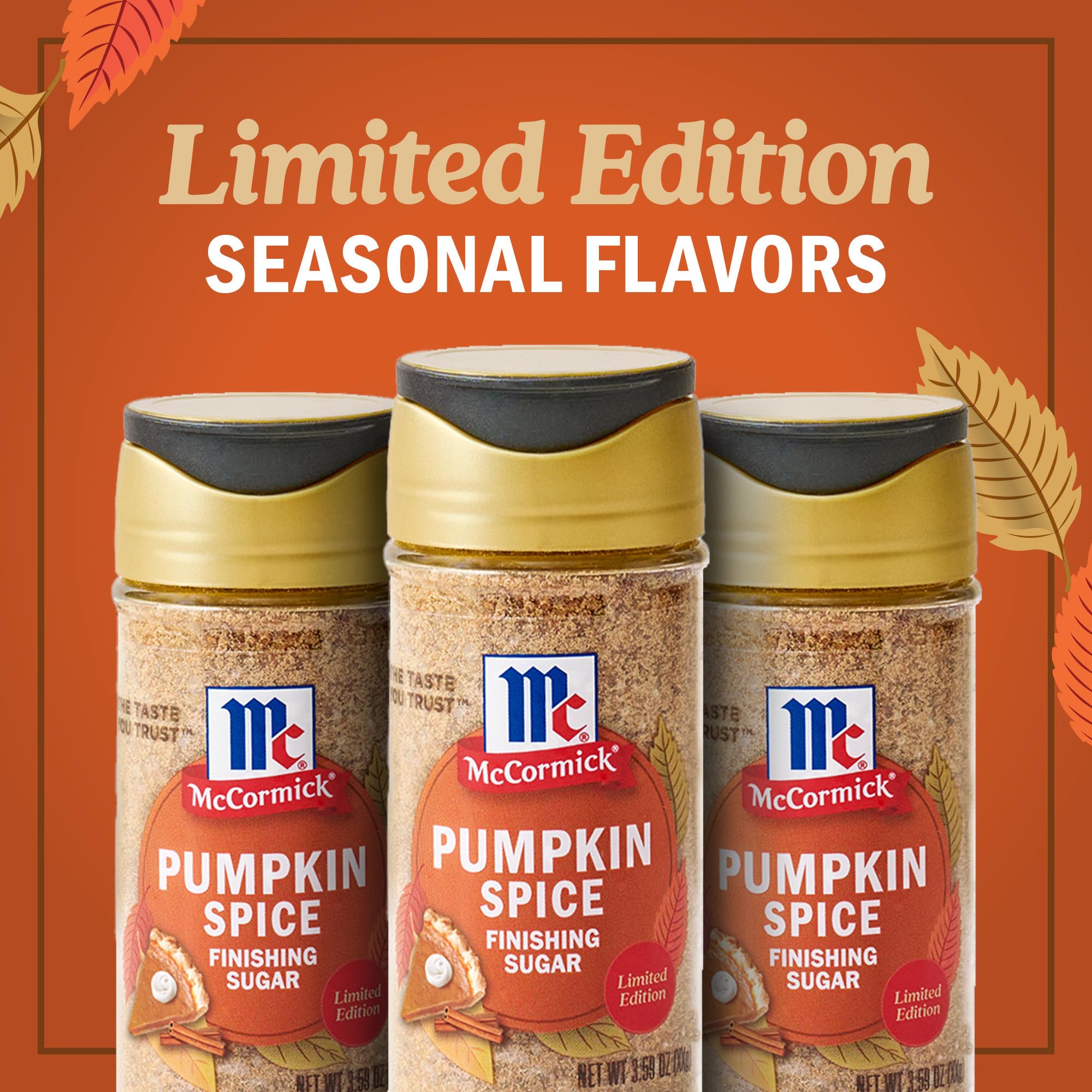 McCormick Pumpkin Spice Finishing Sugar on hot chocolate adds aroma and sweetness