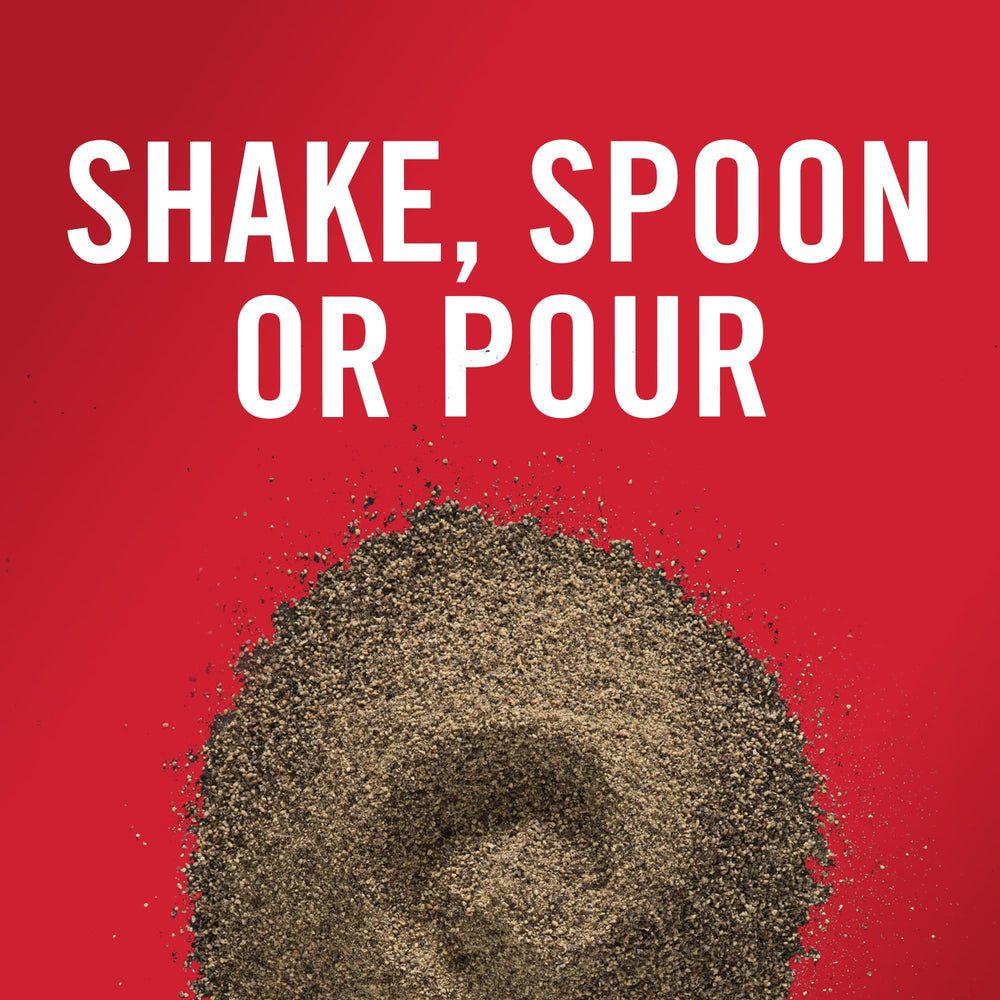 McCormick Pure Ground Black Pepper enhances marinades and dressings