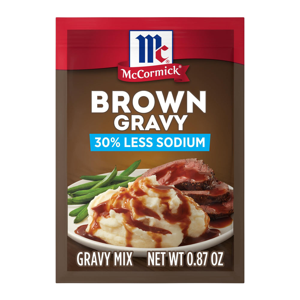 Roast beef with McCormick gravy drizzle shows savory pairings.