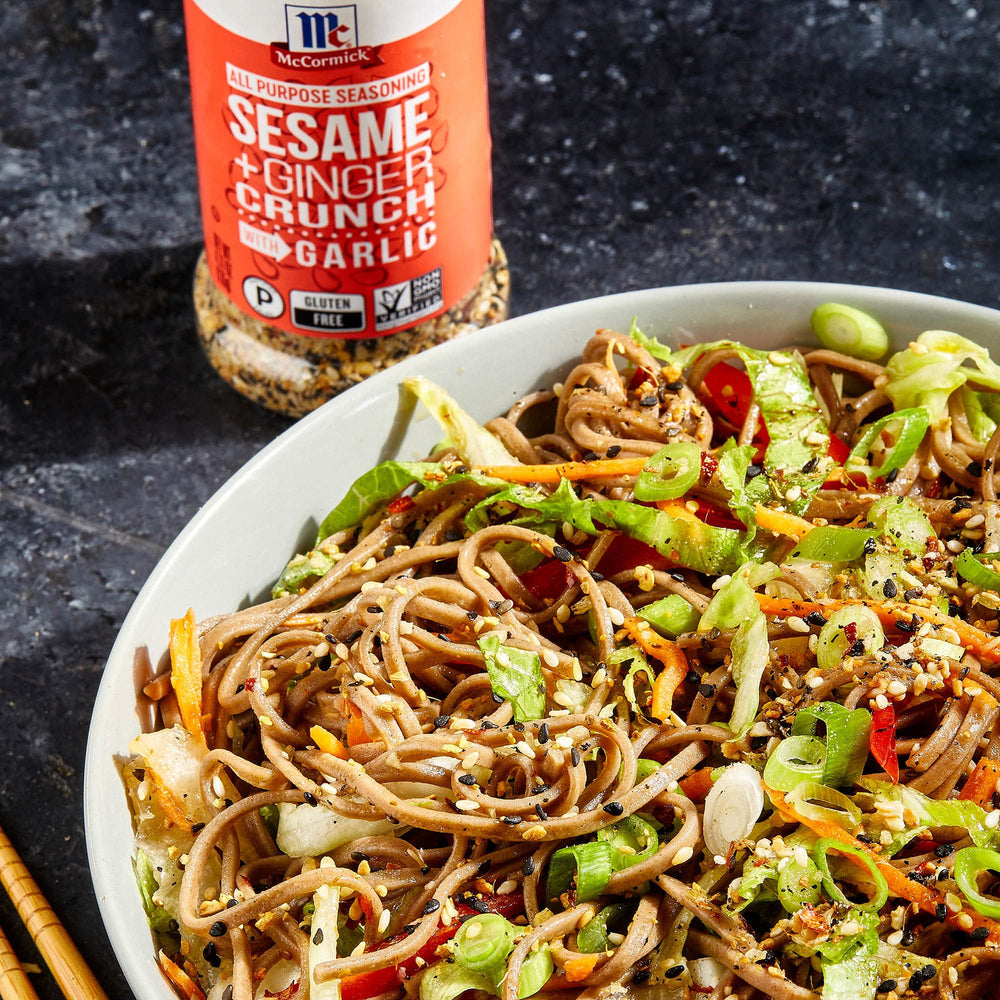 Rice bowl finished with McCormick Sesame Ginger Crunch crunch