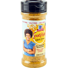McCormick Sunshine All Purpose Seasoning bottle with Tabitha Brown on shelf, ideal for versatile cooking.