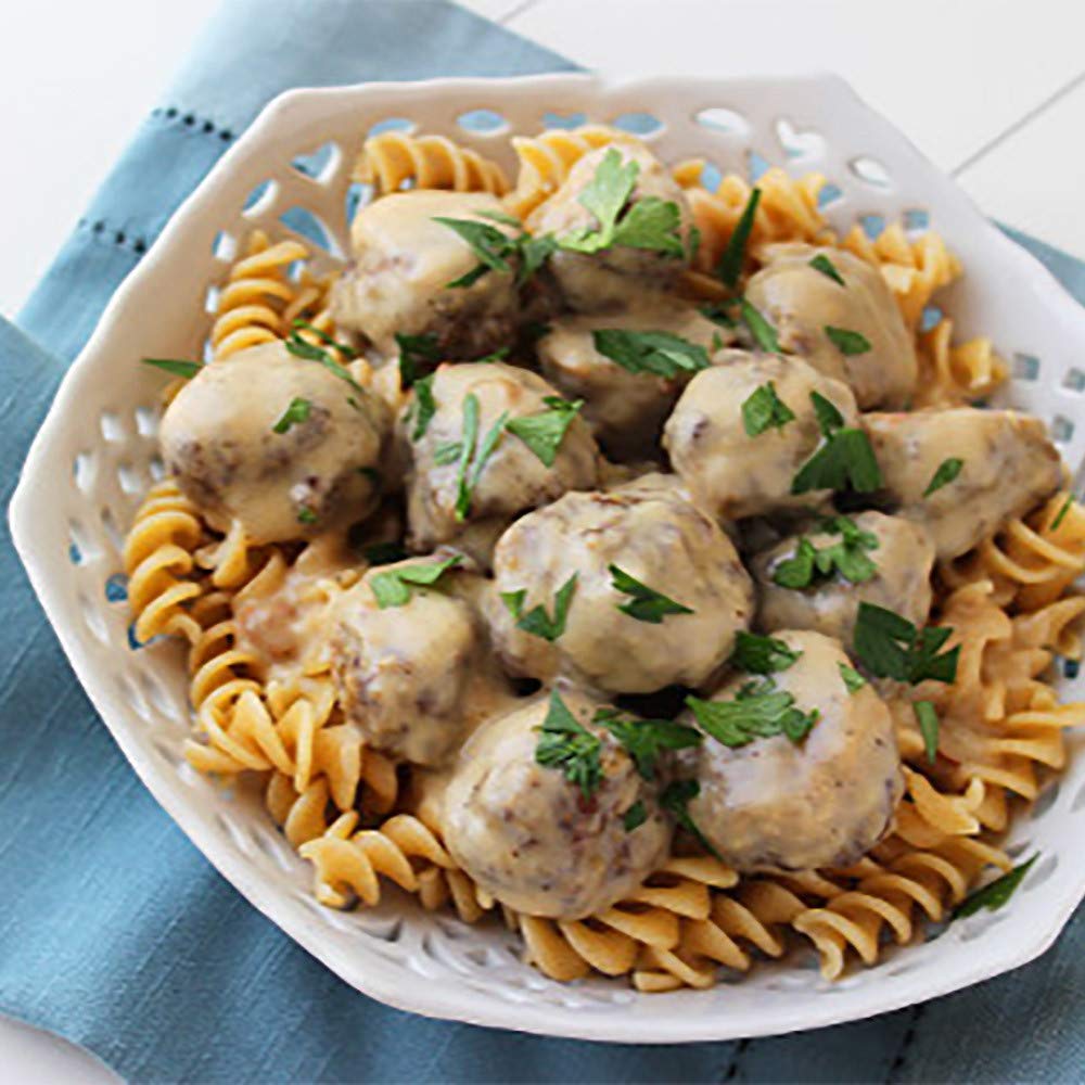 McCormick Swedish Meatballs creamy sauce close-up conveys comforting texture