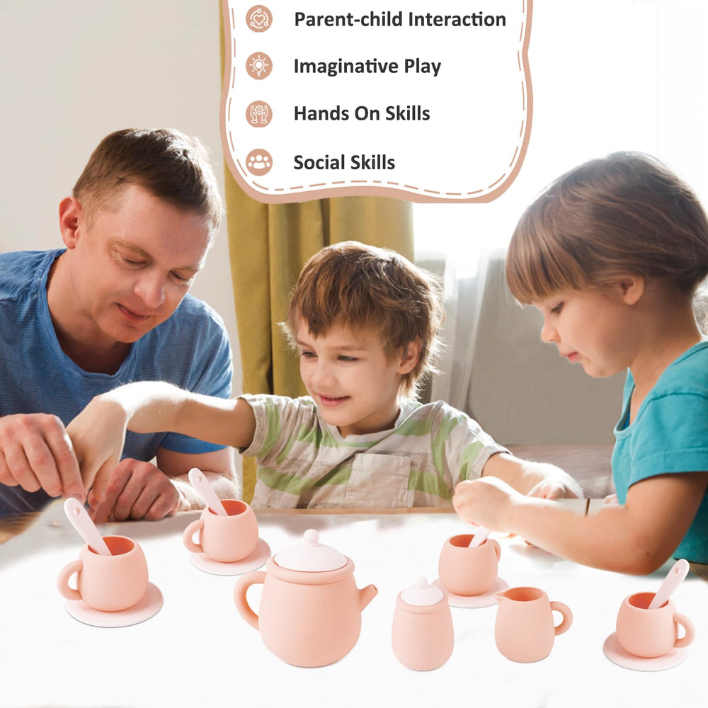 MCGMITT silicone coasters protecting surfaces in pretend tea time