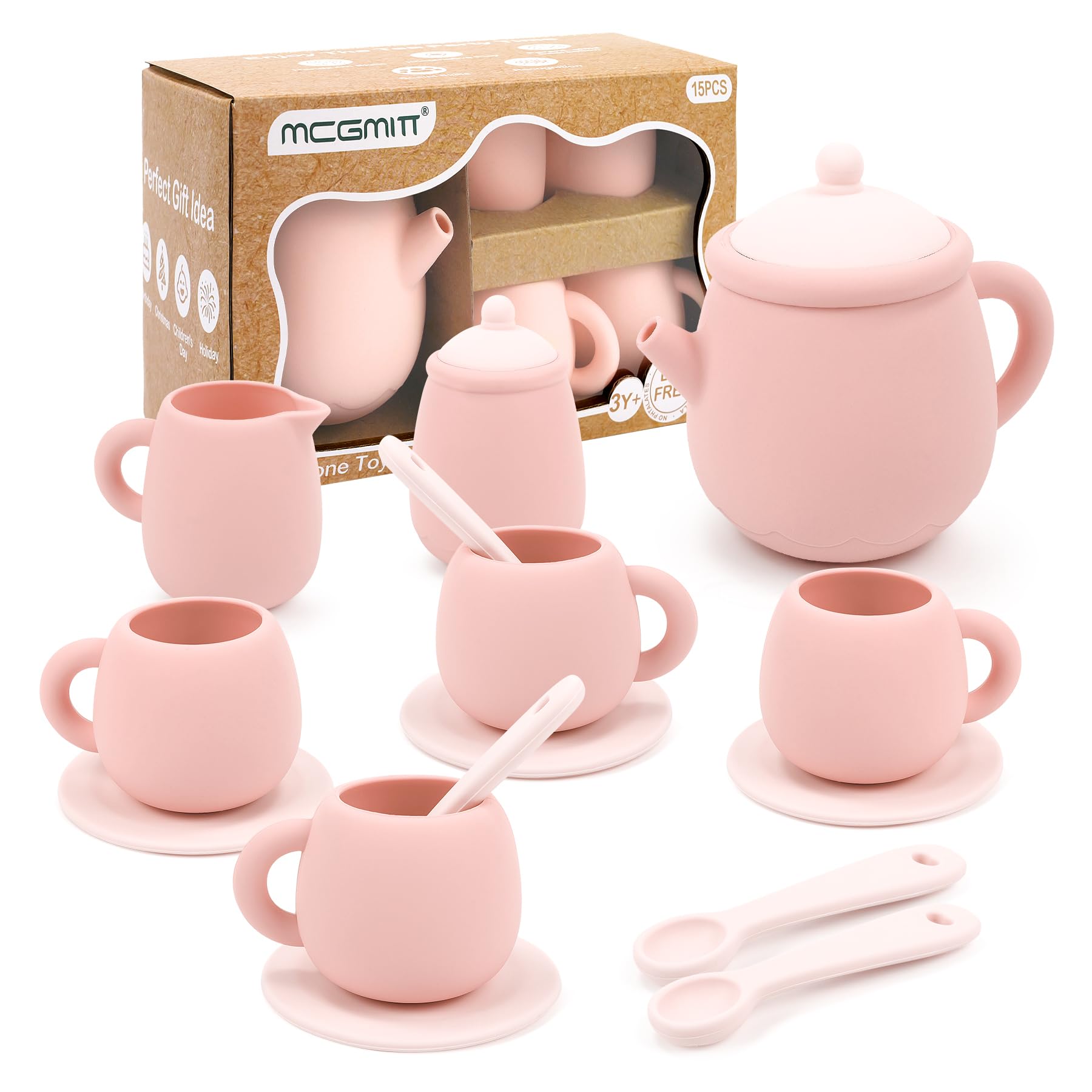 MCGMITT silicone teapot with lid for kids’ pretend tea parties