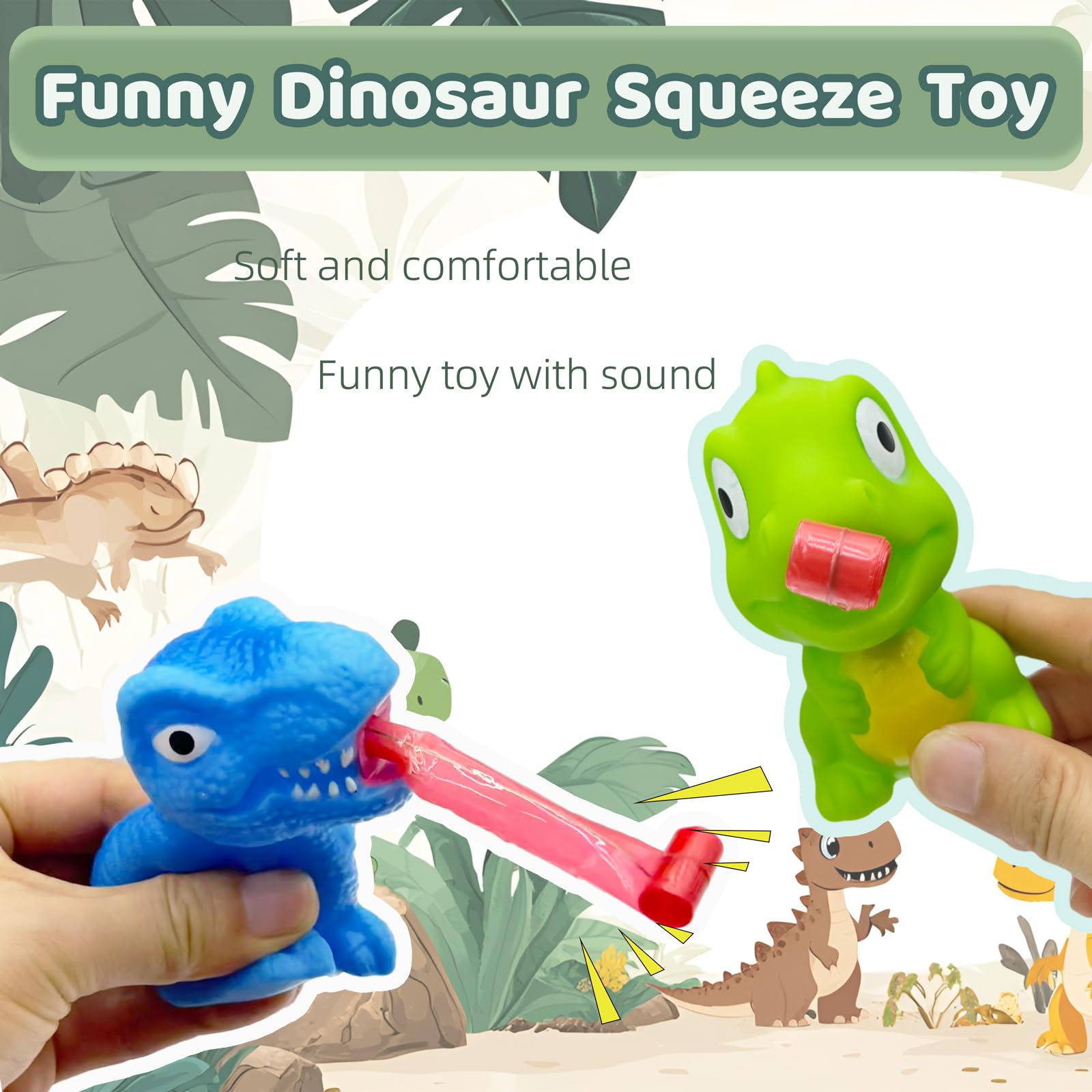 Mchochy dinosaur tongue-out toy green bright colors spark hands-on fun