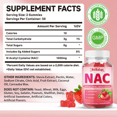 Close-up of chewy texture and strawberry flavor from Mchokuu NAC Gummies