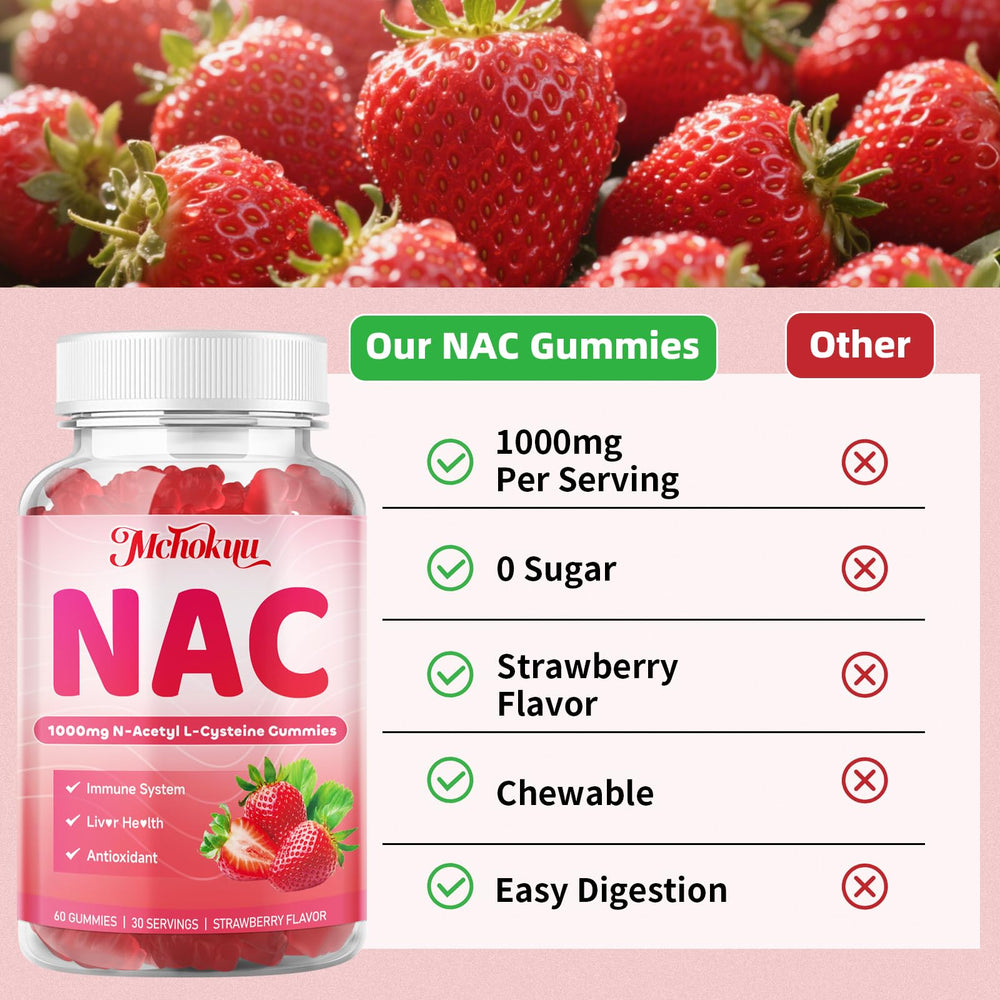 Sugar-free gluten-free non-GMO label on vegan NAC Gummies