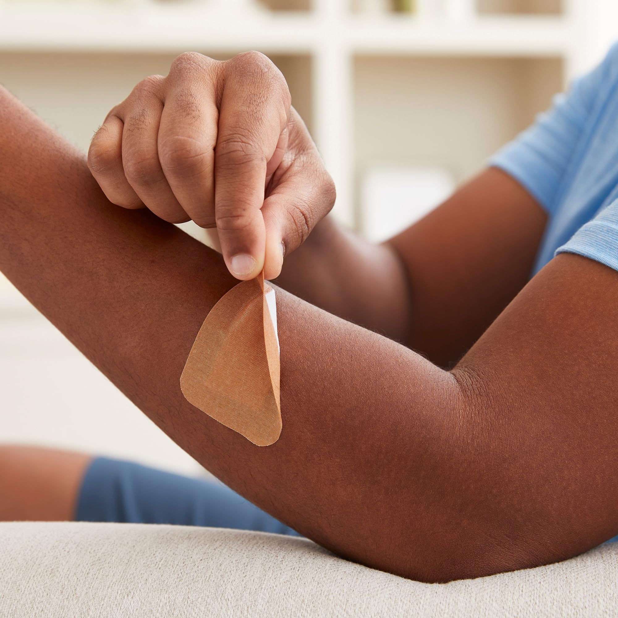 McKesson bandage on skin provides secure wear with easy removal when changing dressings.