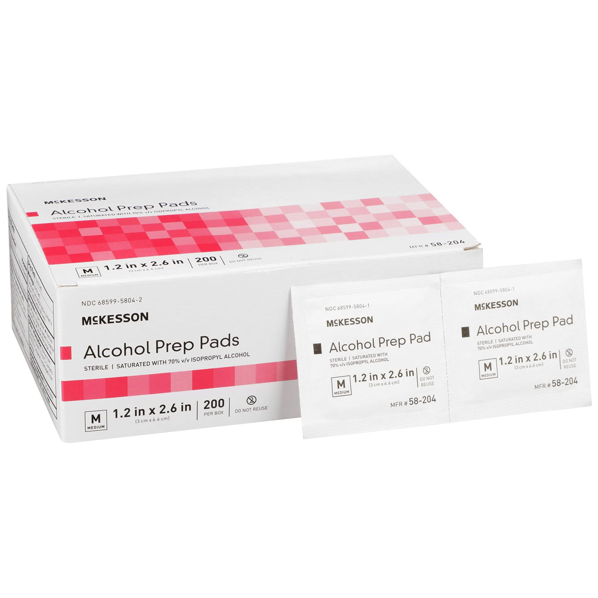 McKesson alcohol prep pads 200-pack for quick skin cleansing before injections
