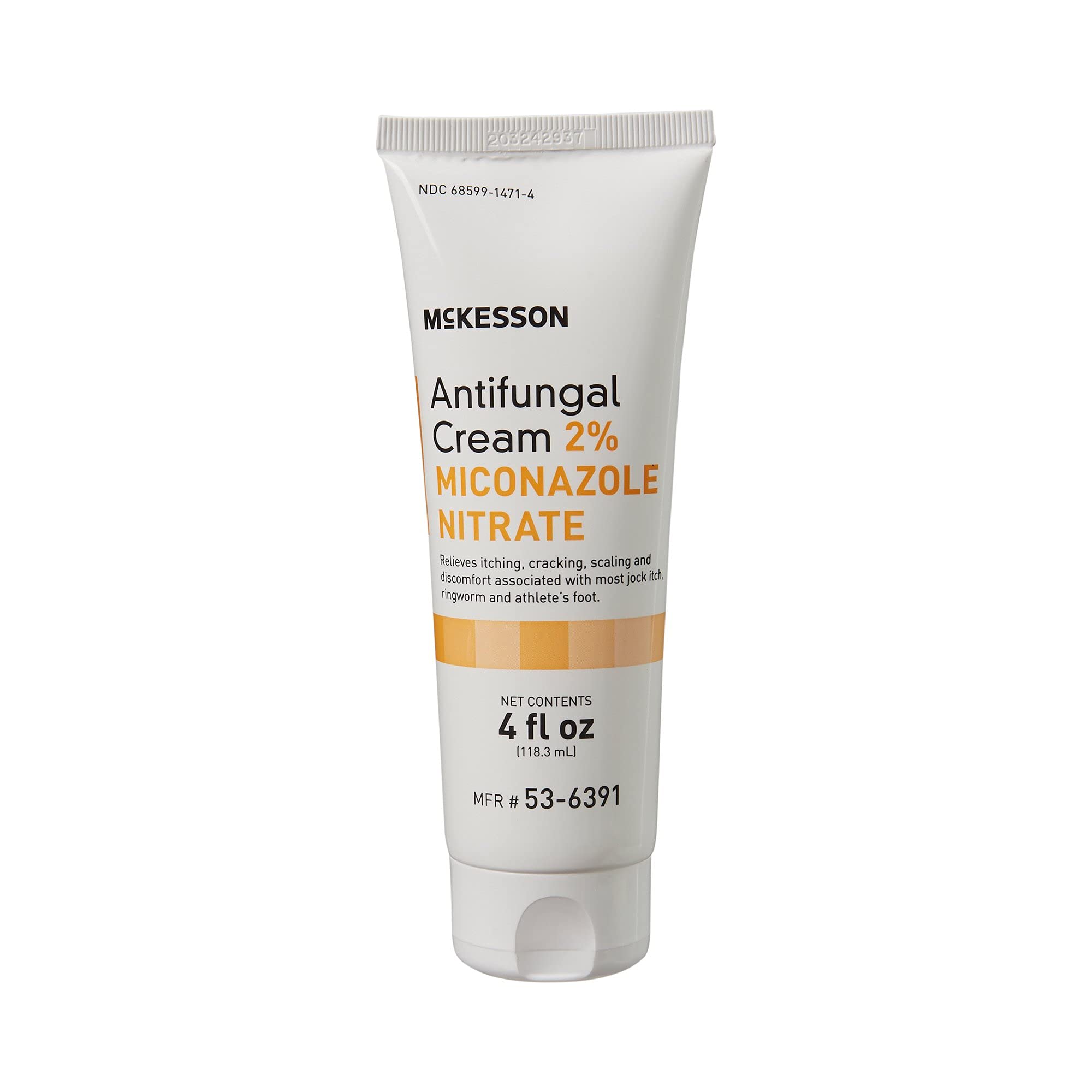 McKesson Antifungal Cream 2% tube front view for quick topical application.