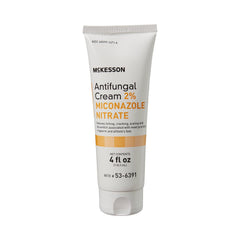 McKesson Antifungal Cream 2% tube front view for quick topical application.