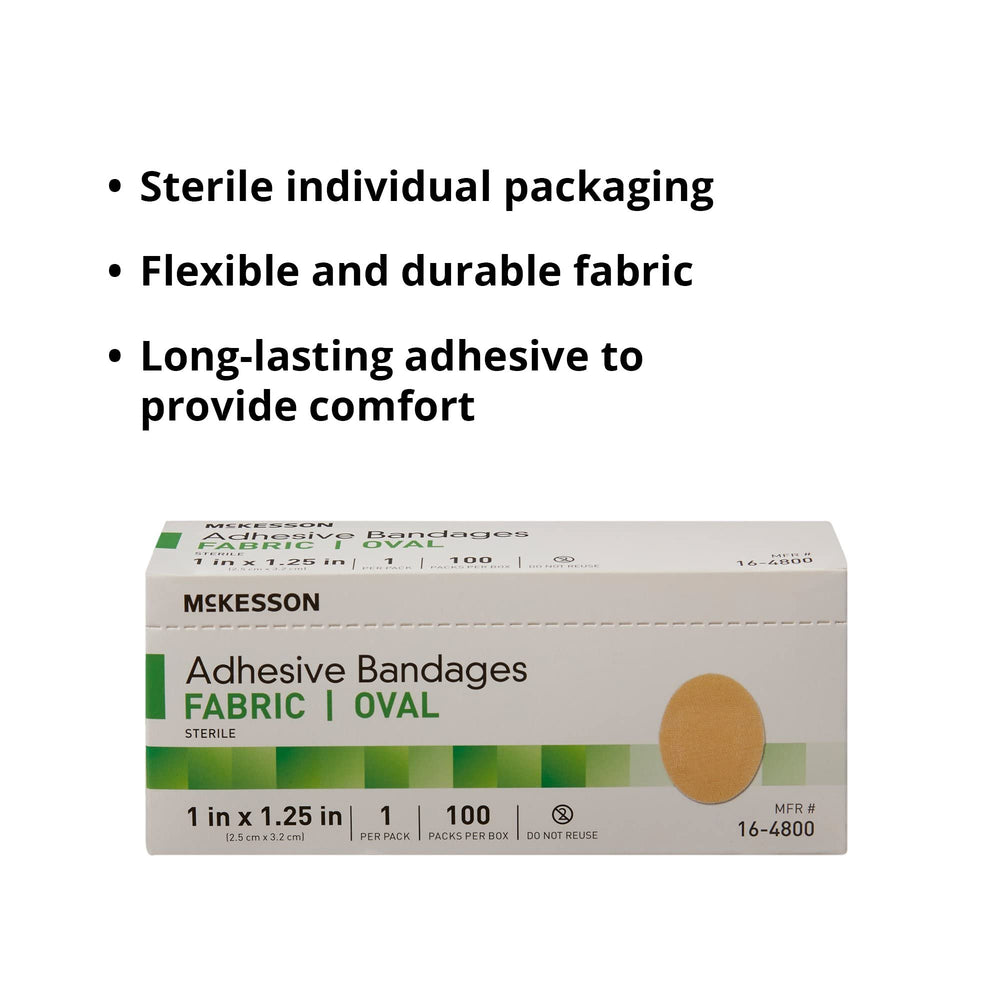 Close-up of McKesson bandage absorbent pad showing non-stick surface.