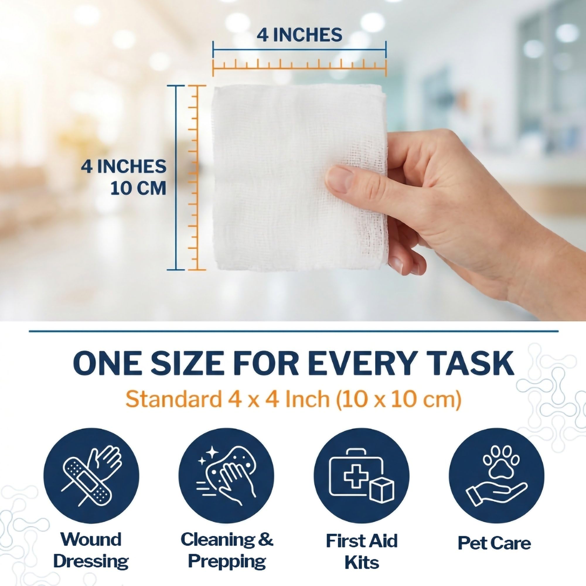 McKesson non-sterile gauze pads in 200-count pack for kits.