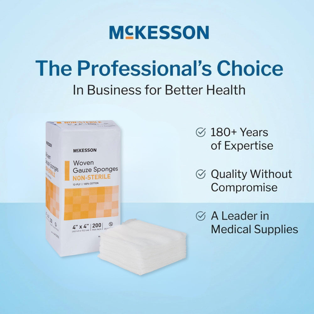 McKesson gauze pads suitable for veterinary care and tattoo prep.