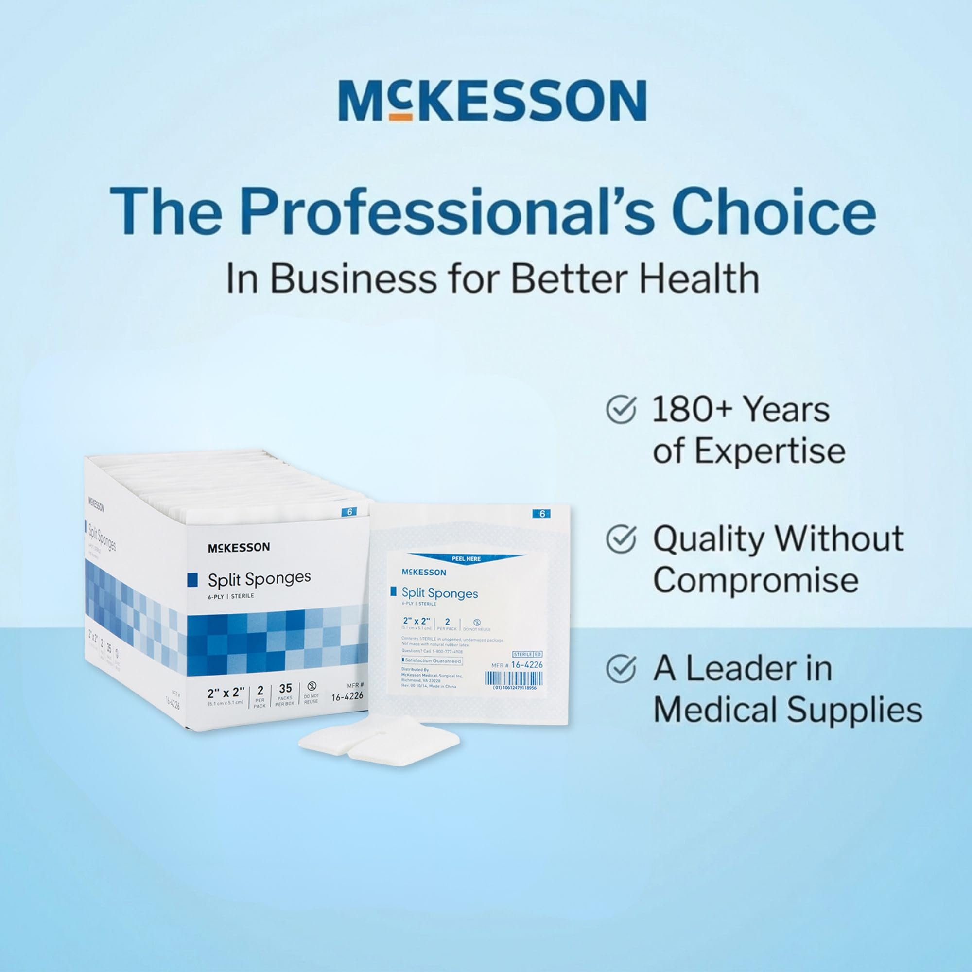 McKesson infusion port gauze pad designed for precise placement.