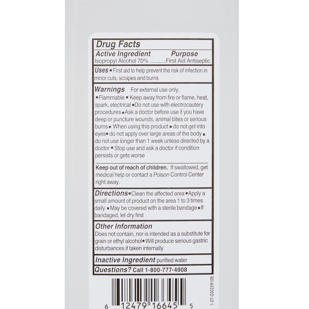 McKesson Isopropyl rubbing alcohol 70% in a first aid kit for quick cleansing