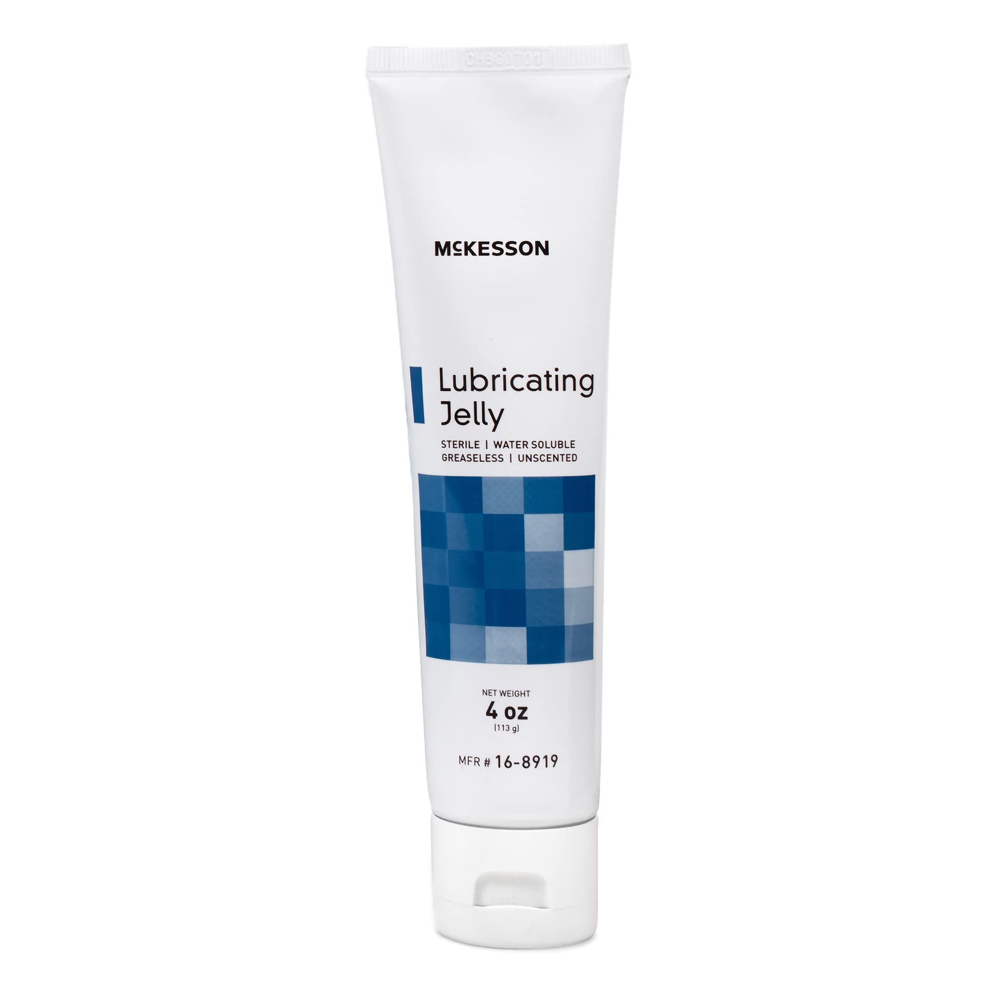 McKesson lubricating jelly 4 oz sterile tube, ideal for medical exams and catheterization