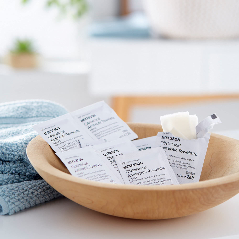 McKesson obstetrical towelettes 5x7 inch wipe for precise cleansing