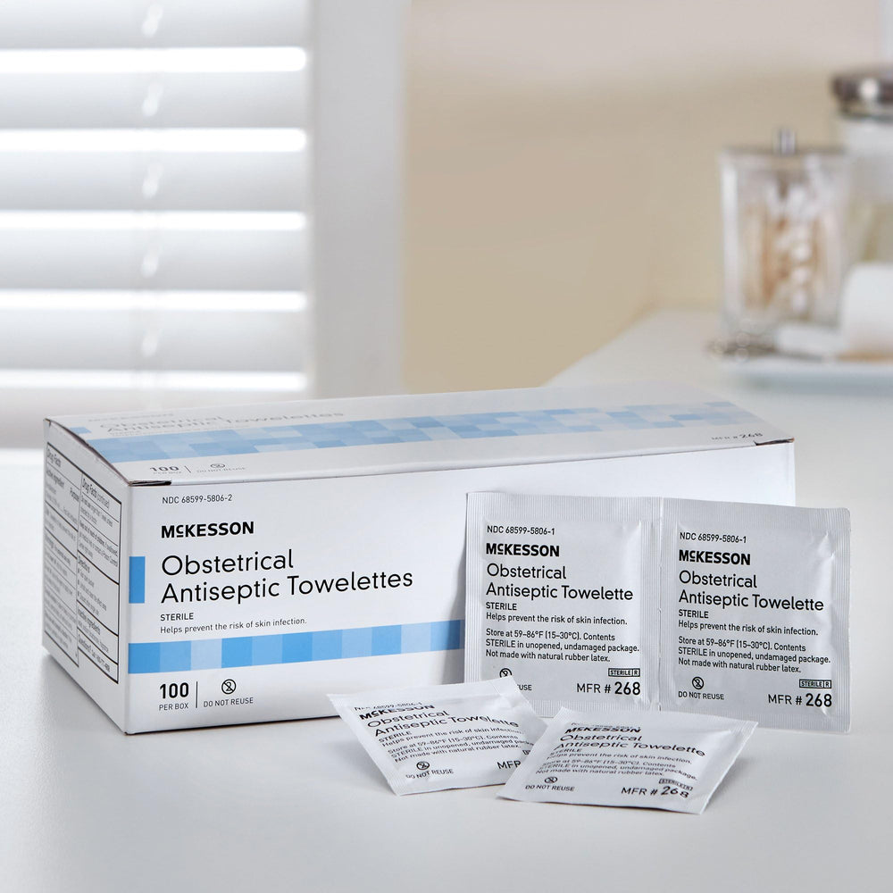 McKesson obstetrical towelettes benzalkonium chloride cleanses sensitive skin