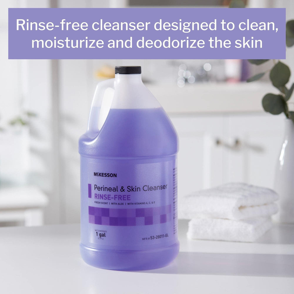 McKesson Perineal Skin Cleanser Aloe bottle pour for easy rinse-free cleansing