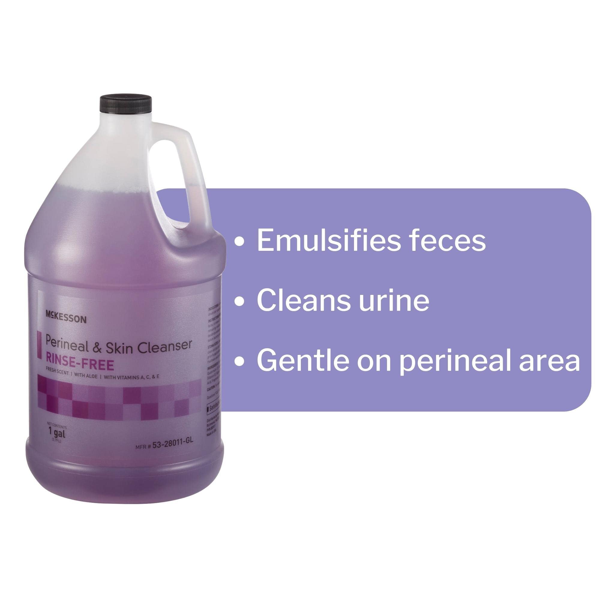 McKesson Perineal Skin Cleanser Aloe bottle with pump top ready for daily use