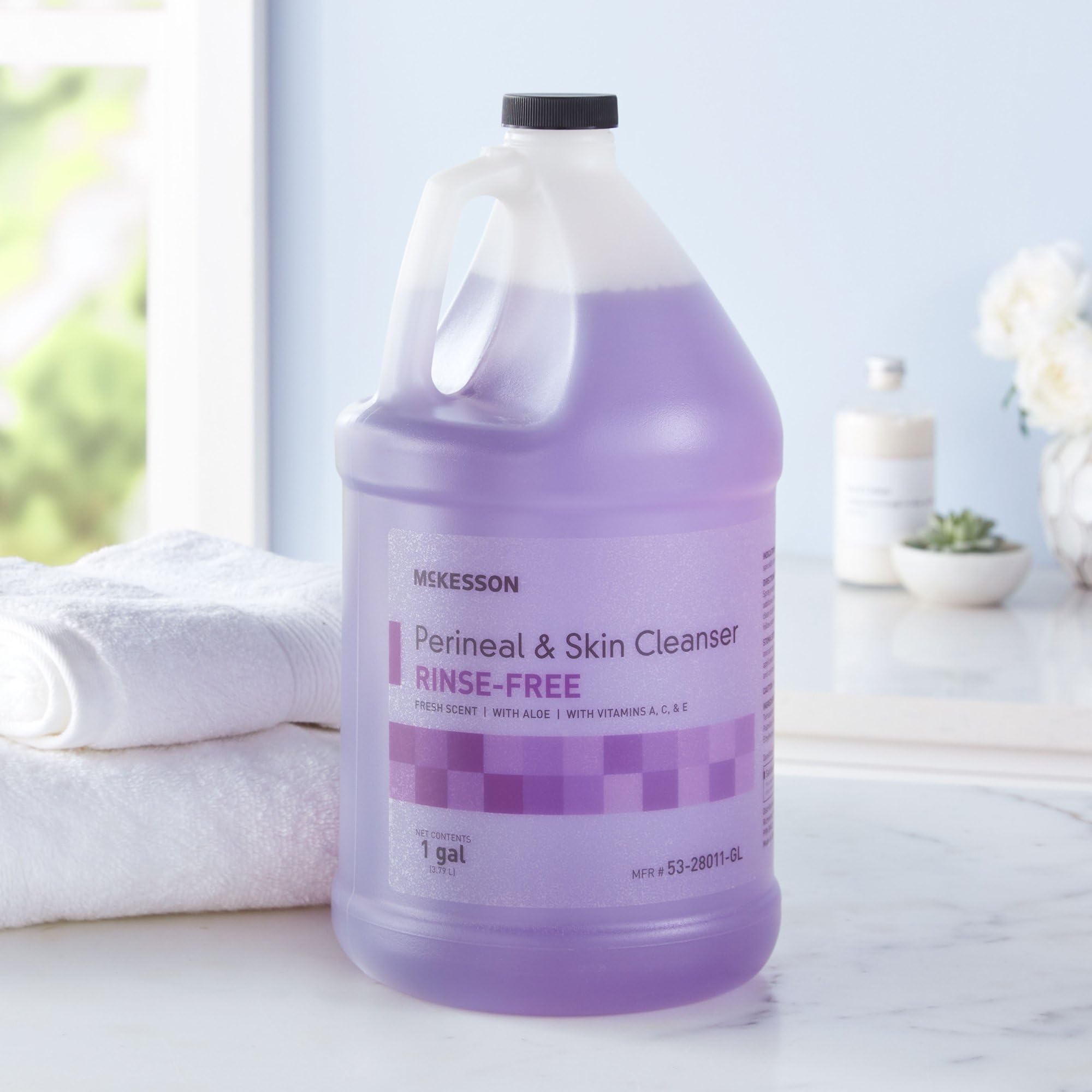 McKesson Perineal Skin Cleanser Aloe applied on skin demonstrating gentle, pH-balanced care