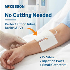 McKesson six-ply layering provides absorbency without bulk near catheter sites.