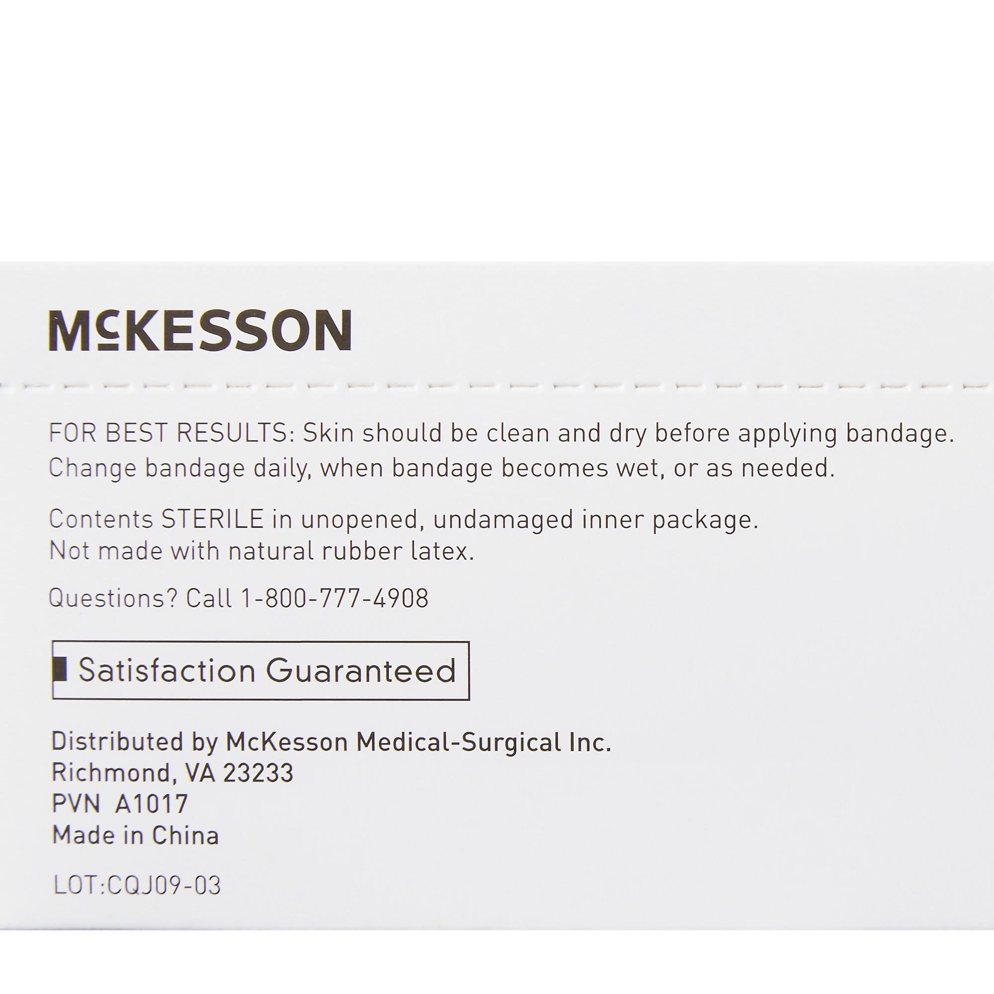 Sterile individually wrapped McKesson bandages promoting hygiene.