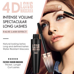 Deep, even pigment on lashes highlighting bold definition with Mcukv 4D Silk Fiber Mascara.