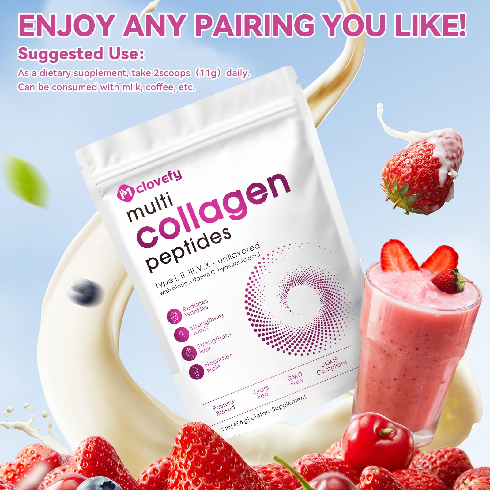 Mclovefy badge shows dairy, gluten, and soy free