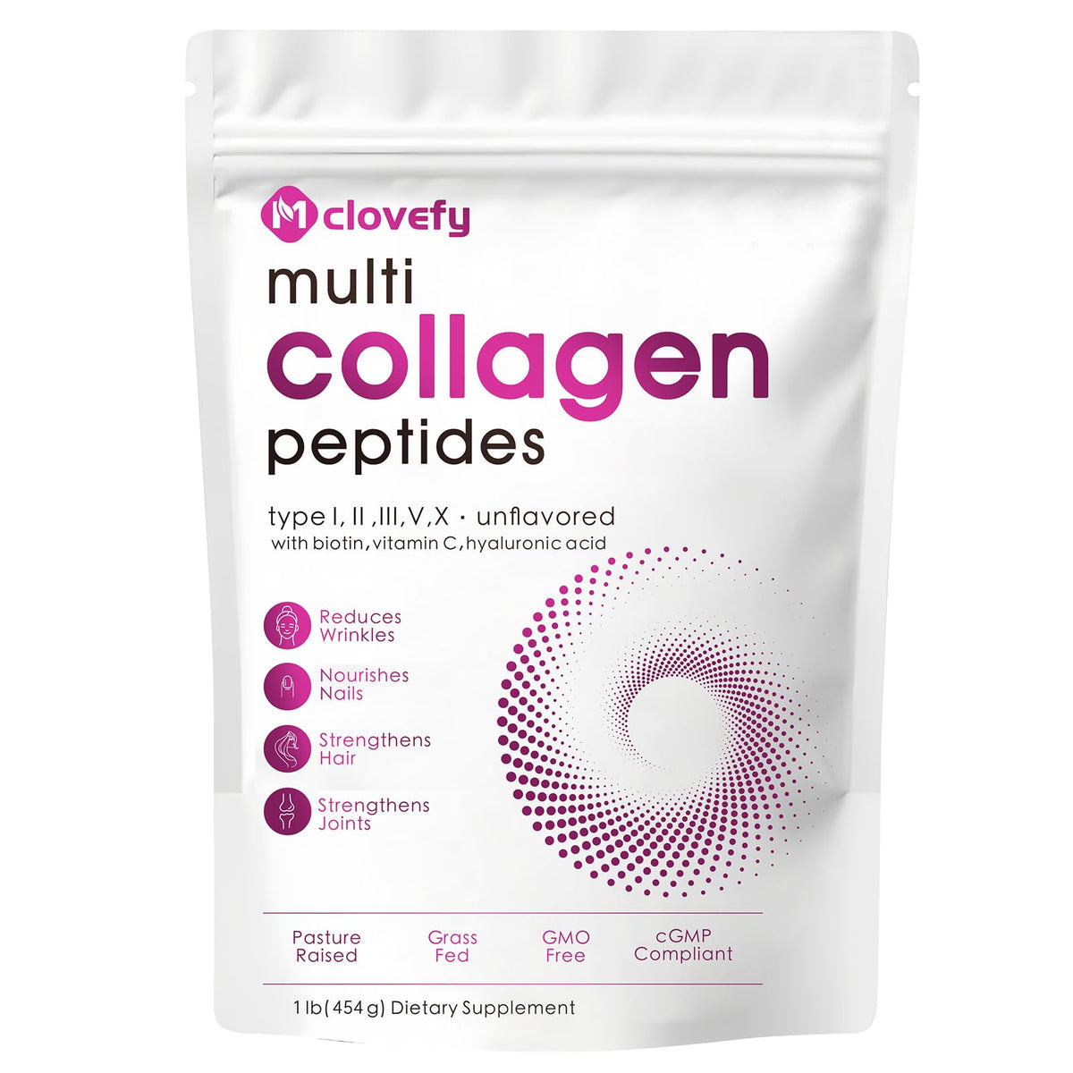 Mclovefy Multi Collagen Powder front label with premium branding