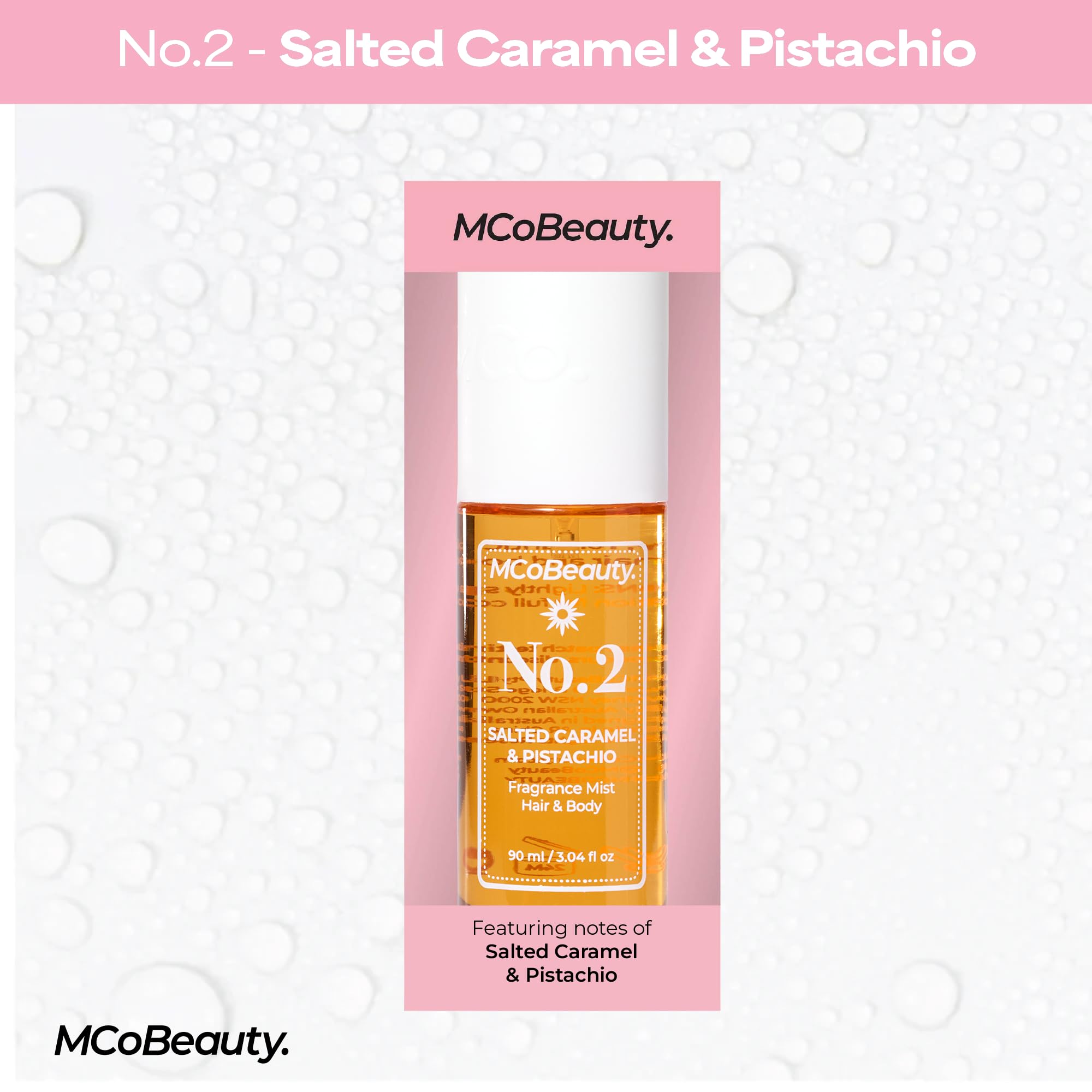 MCoBeauty Fragrance Mist No. 2 caramel-vanilla base adds subtle depth.