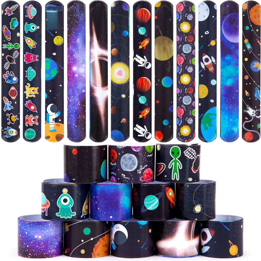 MCPINKY slap bracelet featuring astronaut space pattern for party favors and play
