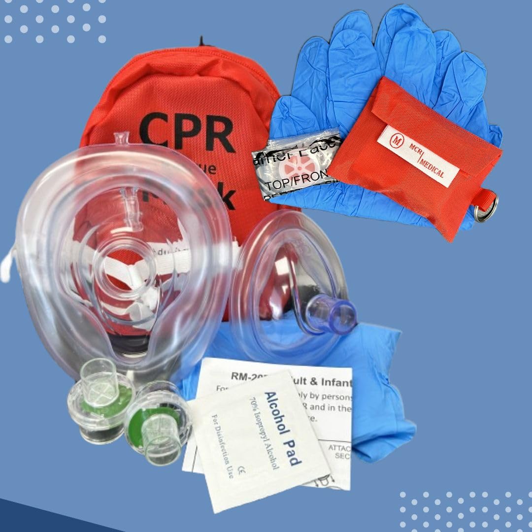 MCR Medical adult CPR face cover with one-way valve for safe rescue