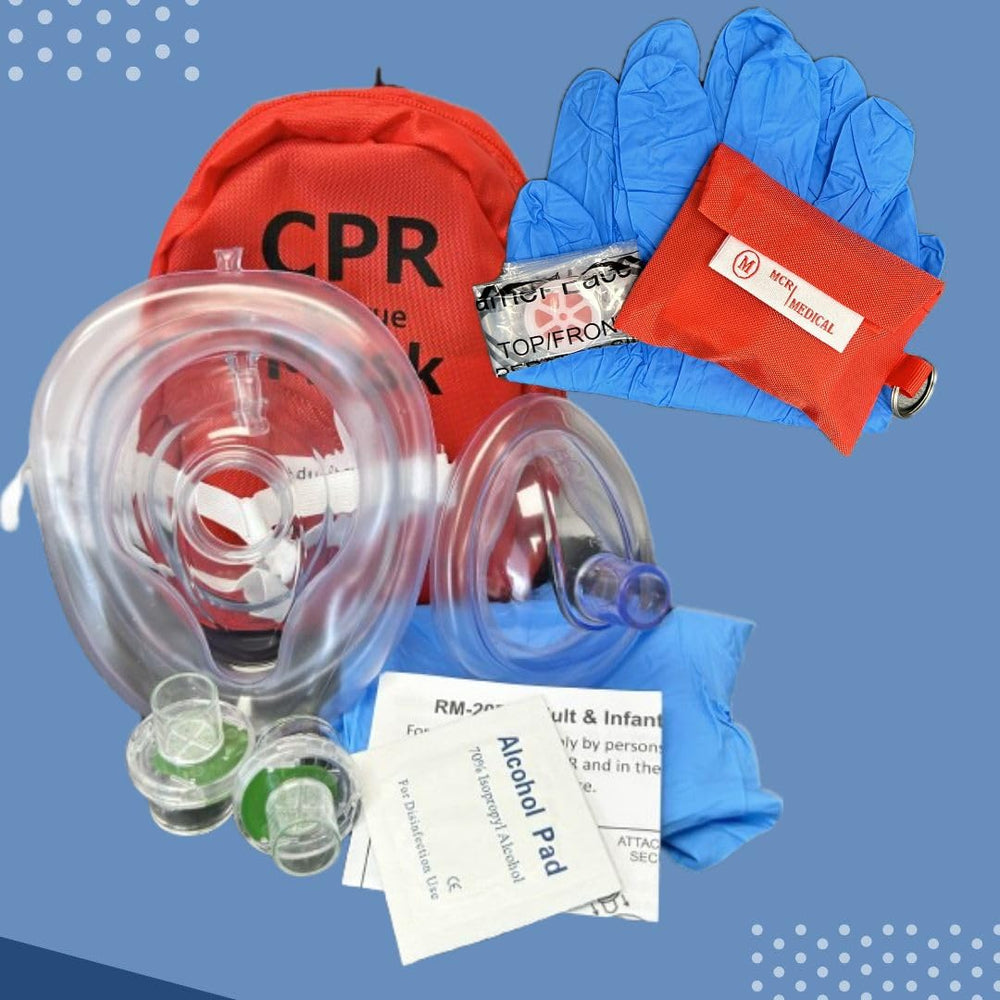 MCR Medical adult CPR face cover with one-way valve for safe rescue