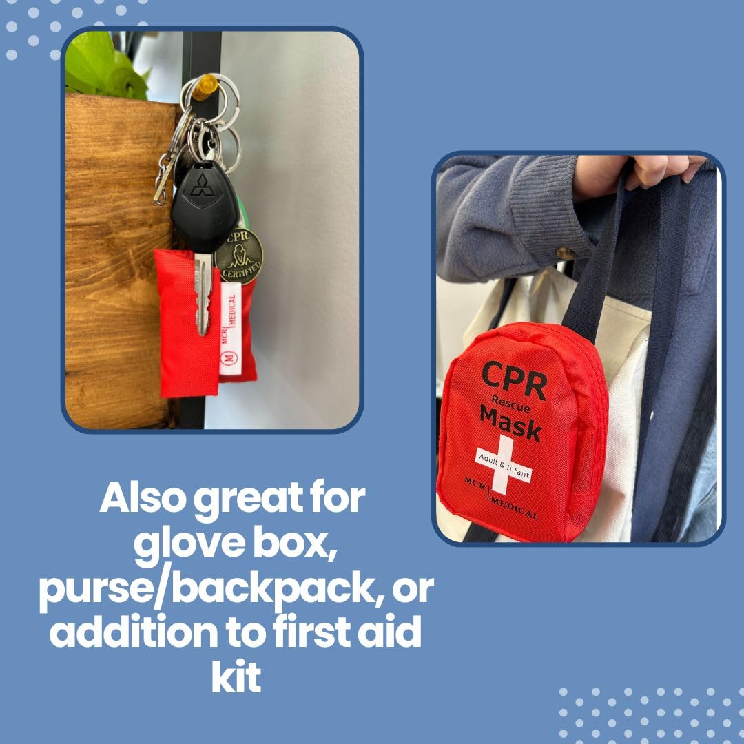 MCR Medical CPR key chain with clip for quick access to barriers