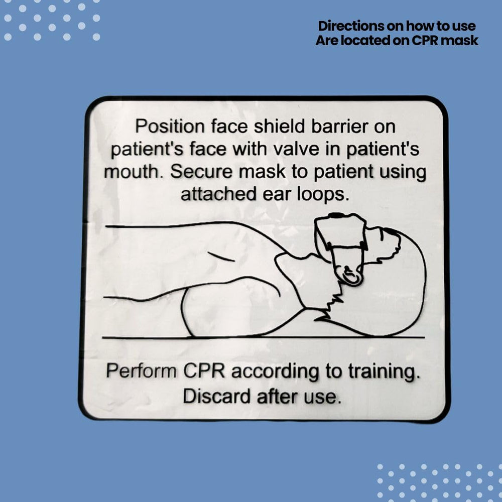 MCR Medical face shield with one-way valve for hygienic protection during CPR