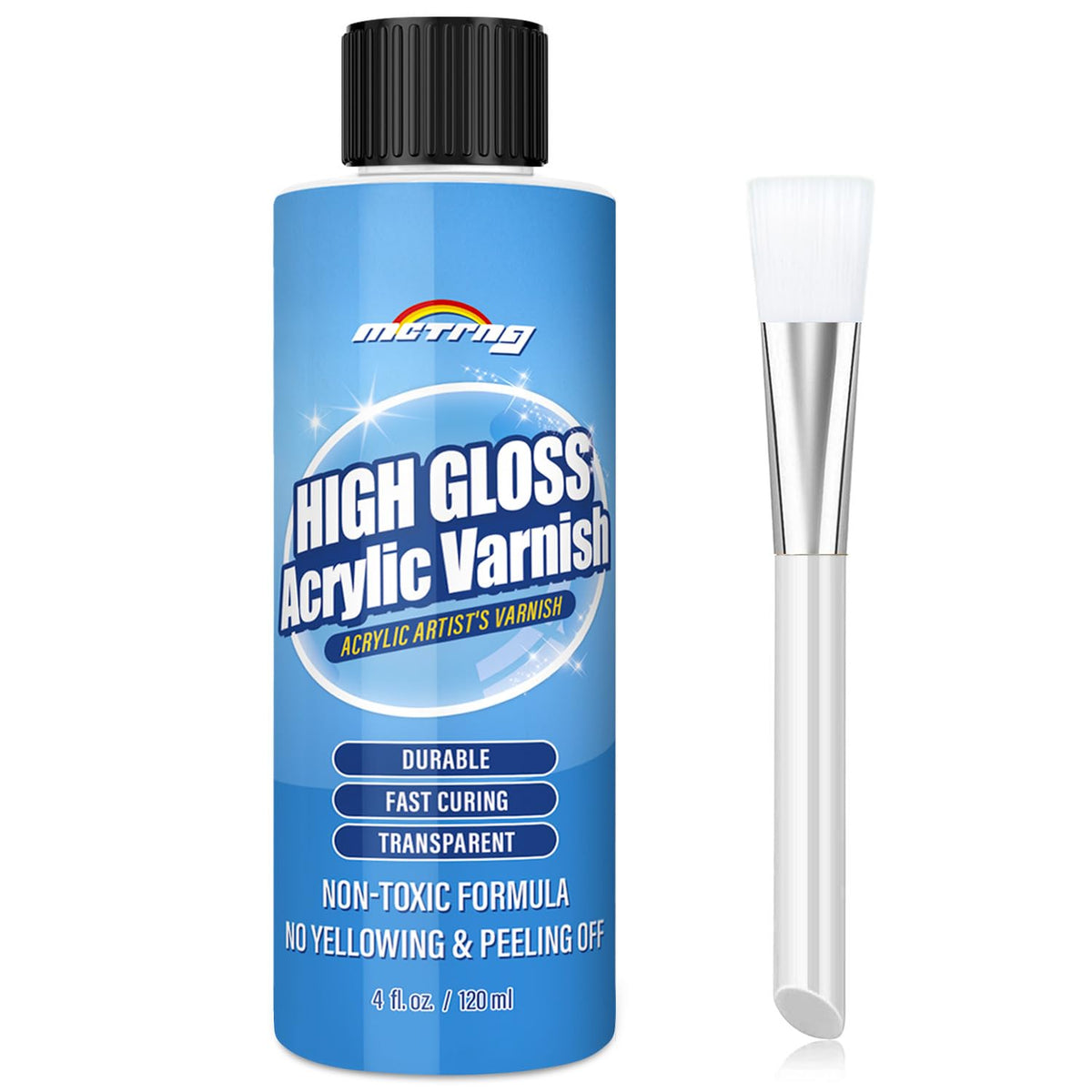 MCTRHG Gloss Varnish on acrylic painting for a smooth, high-gloss finish.