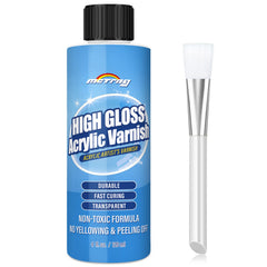 MCTRHG Gloss Varnish on acrylic painting for a smooth, high-gloss finish.
