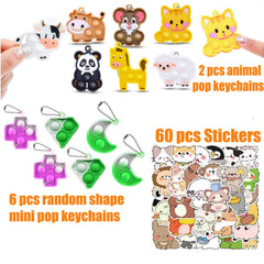 Mctuoba animal pop keychains for party bags and trade.