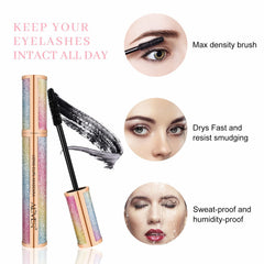 Mcukv 4D Silk Fiber Mascara brush closeup showing smooth, clump-free application.
