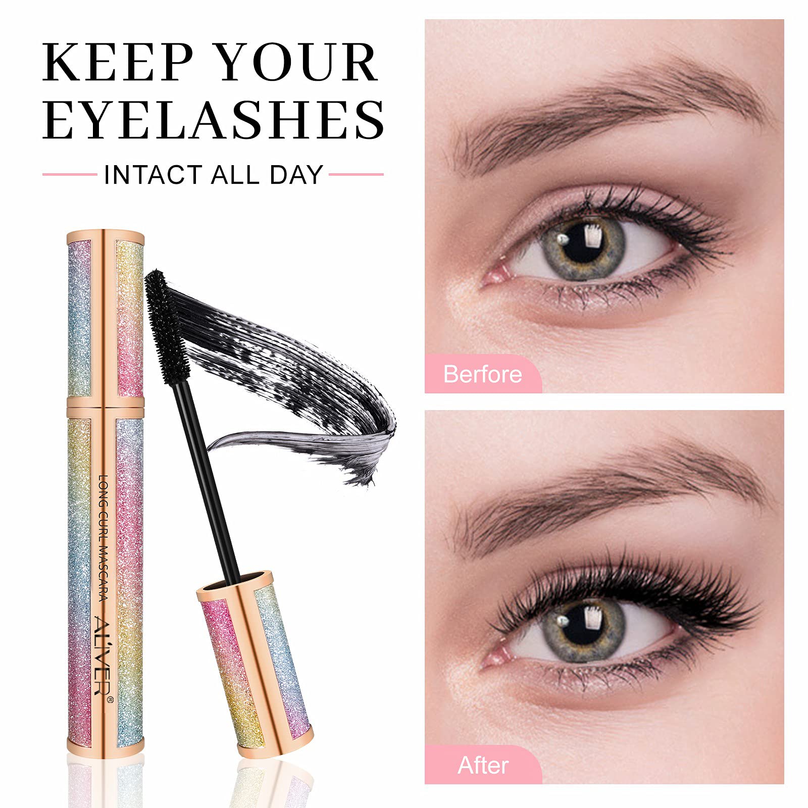 Mcukv 4D Silk Fiber Mascara waterproof tube for reliable all-day wear.
