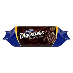 McVitie's Digestive Dark chocolate biscuit close-up, rich cocoa notes, perfect for tea-time